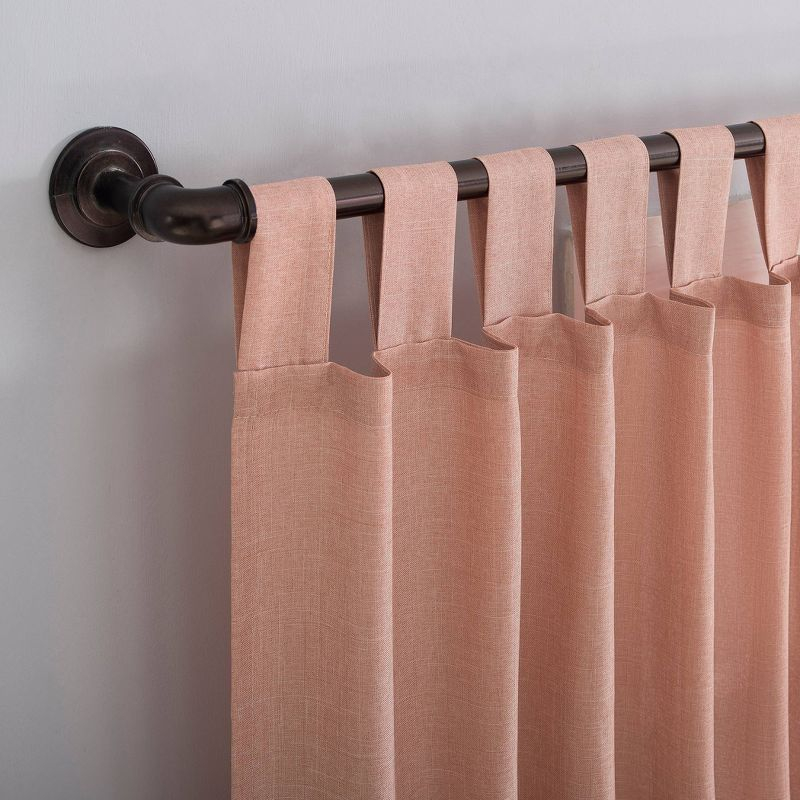 40"x84" No. 918 Light Filtering Semi-Sheer Joshua Heathered Texture Tab Top Curtain Panel Pink: Modern Sheer Curtain