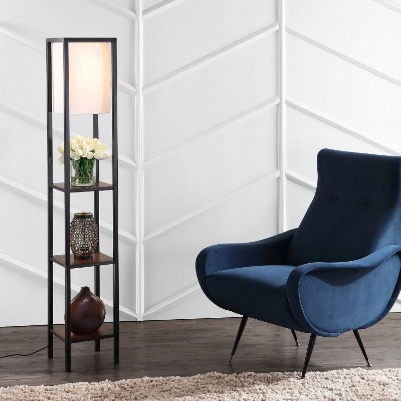 Rista Shelf Floor Lamp - FLL4044 - Cherry/Black - Safavieh