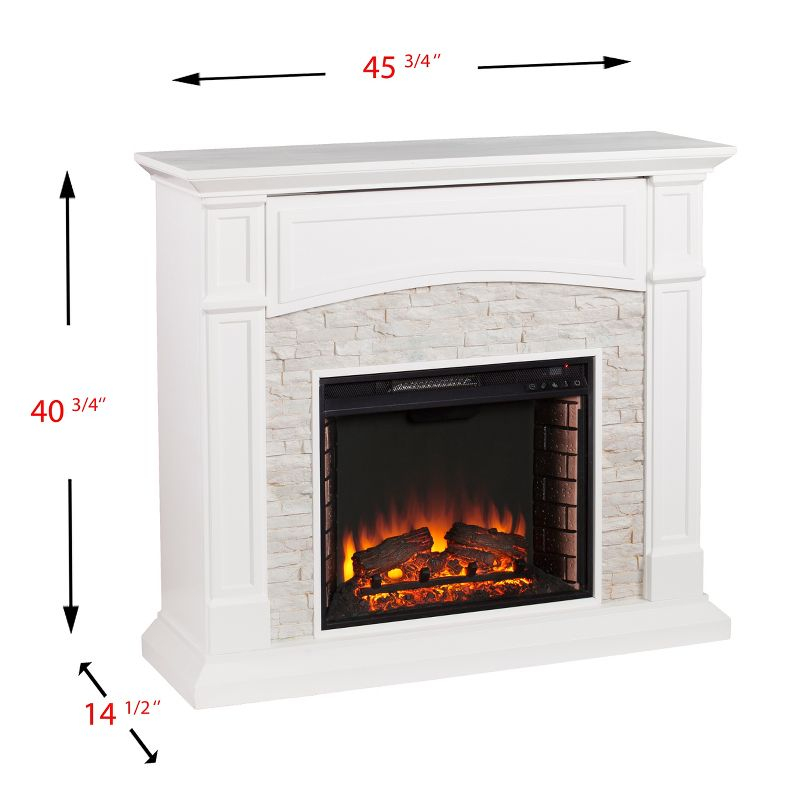Seneca Electric Media Fireplace - White - SEI