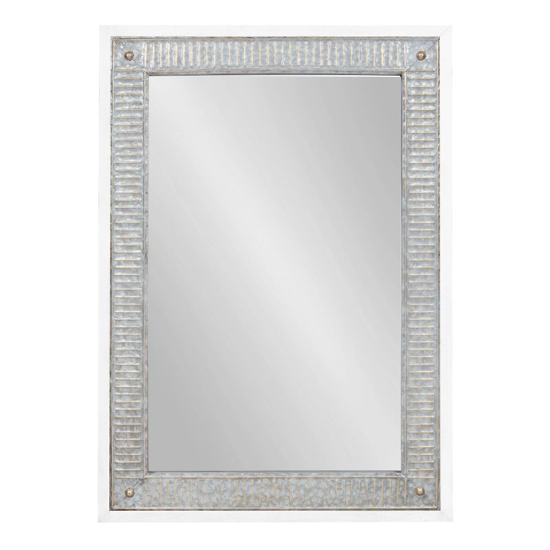 27" x 39" Deely Rectangle Wall Mirror White - Kate & Laurel All Things Decor: Vintage-Inspired, Farmhouse Style, No Assembly Required