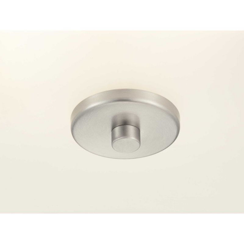 Progress Lighting Inspire Collection 1-Light LED Flush Mount in Brushed Nickel with Summer Linen Shade