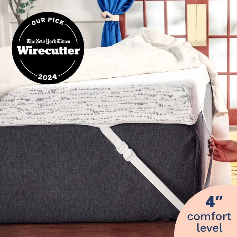 Mattress Topper - 4 Inch - Breathable Memory Foam - Select High Density by Viscosoft  Twin Extra Long