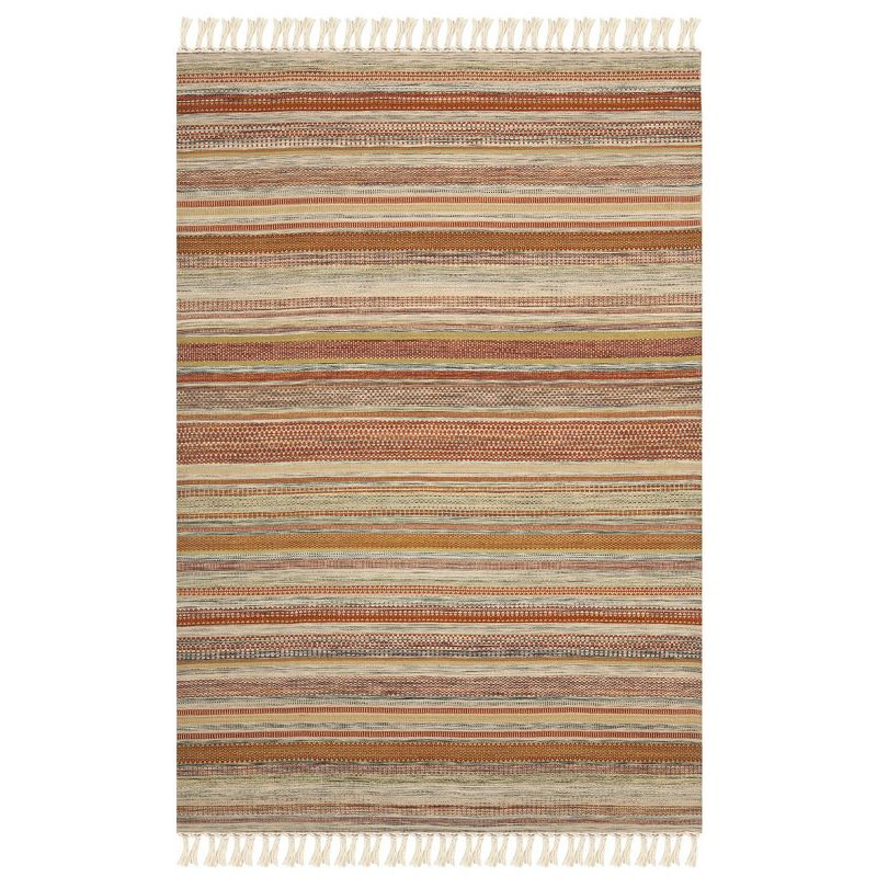 Striped Kilim STK311 Hand Woven Area Rug - Beige - 4'x6' - Safavieh.