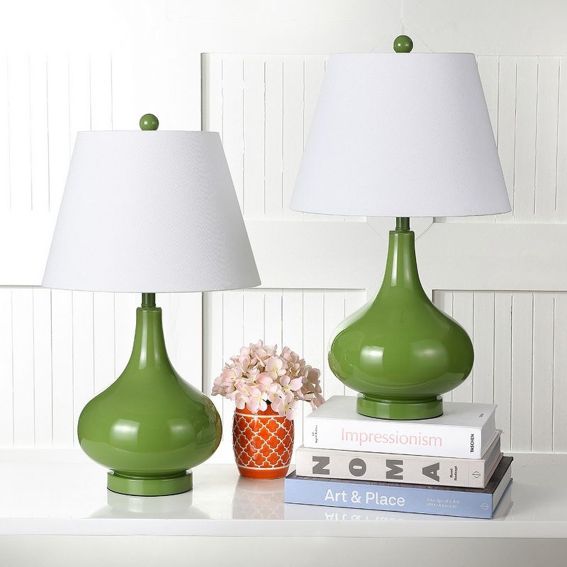 Amy Gourd Table Lamp (Set of 2) - 24 Inch Height - LIT4087 - Green - Safavieh