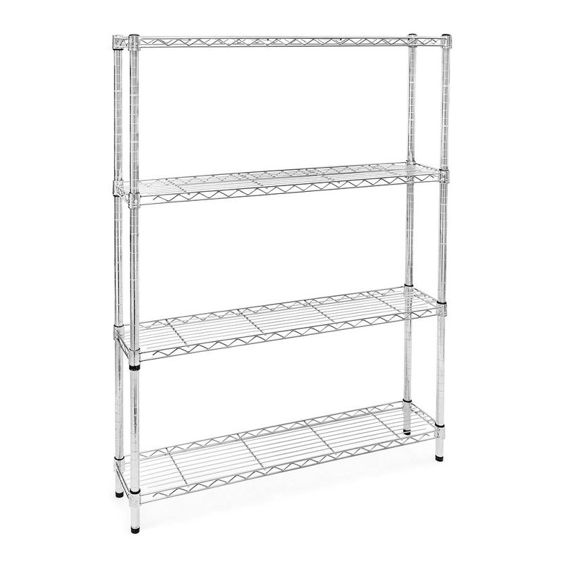 Shelving.com Chrome Wire Shelving with 4 Tier Shelves - 8"d x 36"w x 96"h