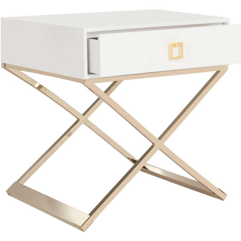 Zarina Modern Cross Leg End Table - White - Safavieh.