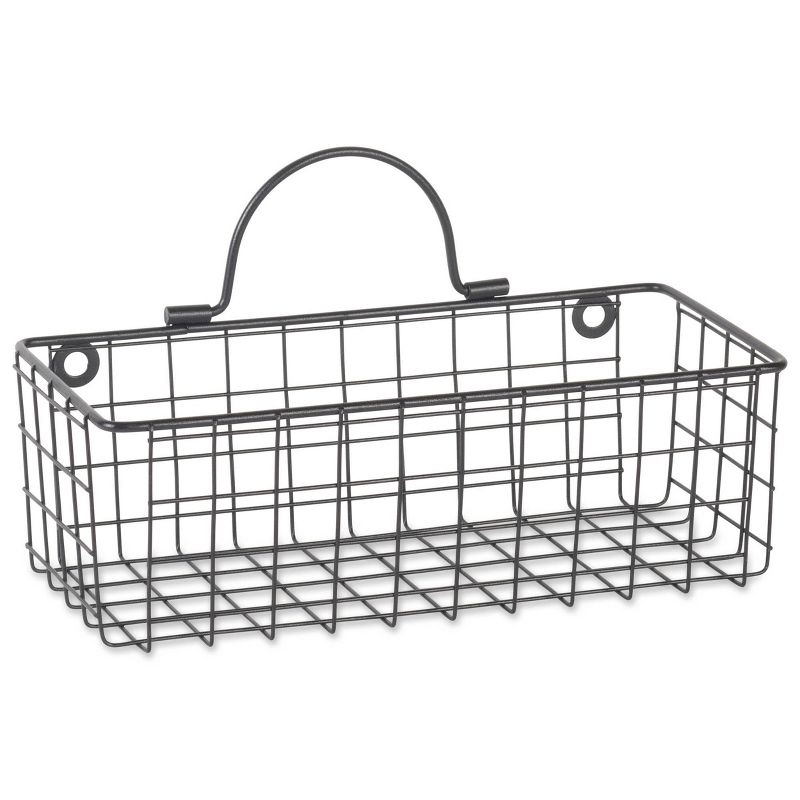 Small Black Wire Wall Basket Set/2