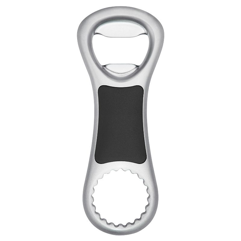 OXO Die Cast Bottle Opener Silver: Zinc Kitchen Tool, Dishwasher-Safe, Metallic Finish, Beer & Wine Accessory