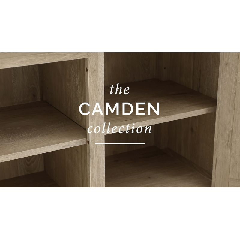 Crosley Camden Corner TV Stand for TVs up to 50" with Fireplace Black : Mid-Century Modern, Adjustable Shelves, Cable Management