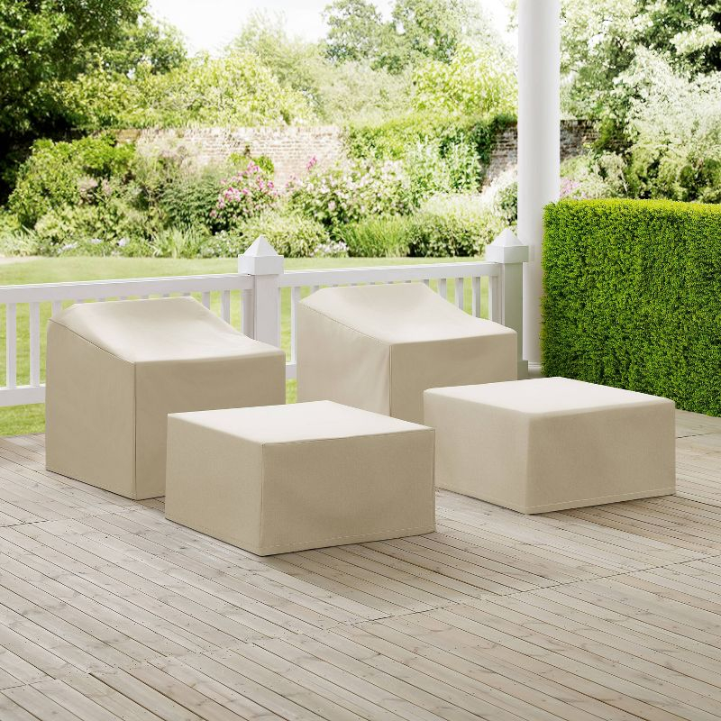 Crosley 4pc Furniture Cover Set: Vinyl Protective Covers for Outdoor Seating, Waterproof & Scratch-Resistant