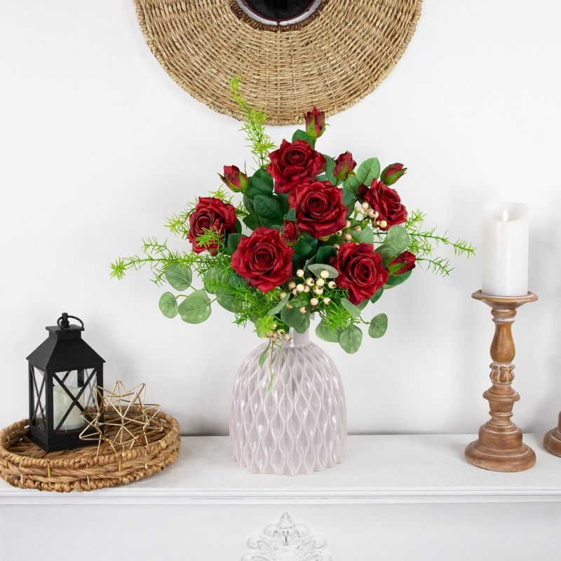 Northlight Real Touch™ Red Artificial Rose Stems, Set of 6 - 19"