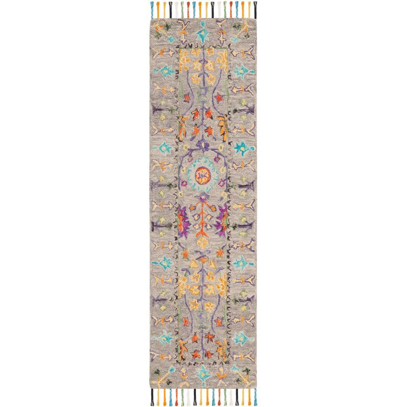 Blossom BLM453 Hand Tufted Indoor Runner Rug - Grey/Multi - 2'3"x8' - Safavieh