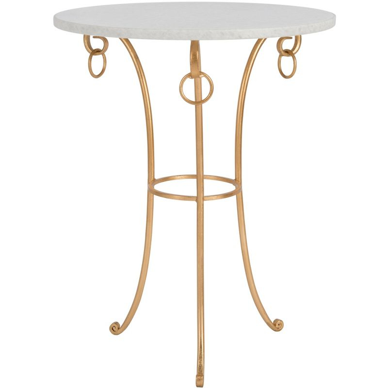 Tamara Accent Table - FOX2500A - Gold/White - Safavieh Couture