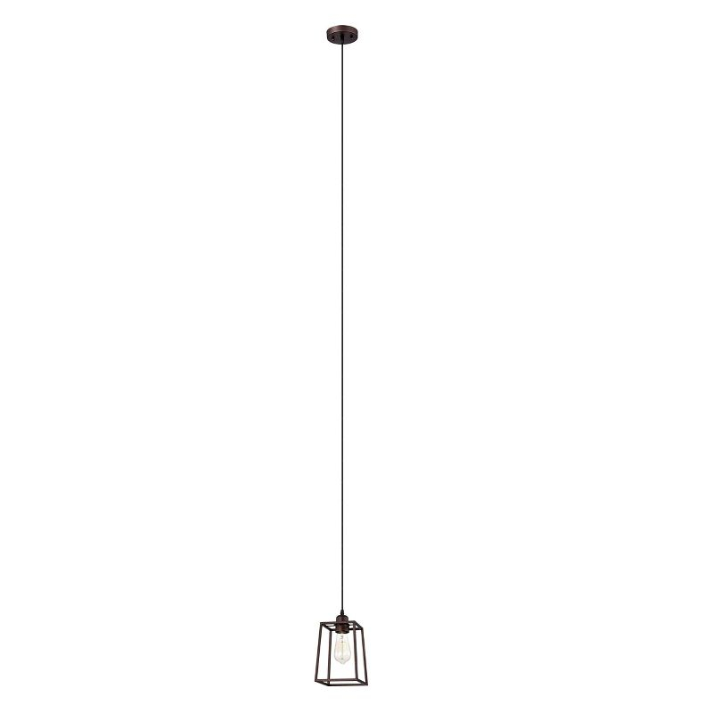 Chloe Lighting Ironclad Industrial 1 Light Oil Rubbed Bronze Mini Pendant Ceiling Fixture 6" Wide