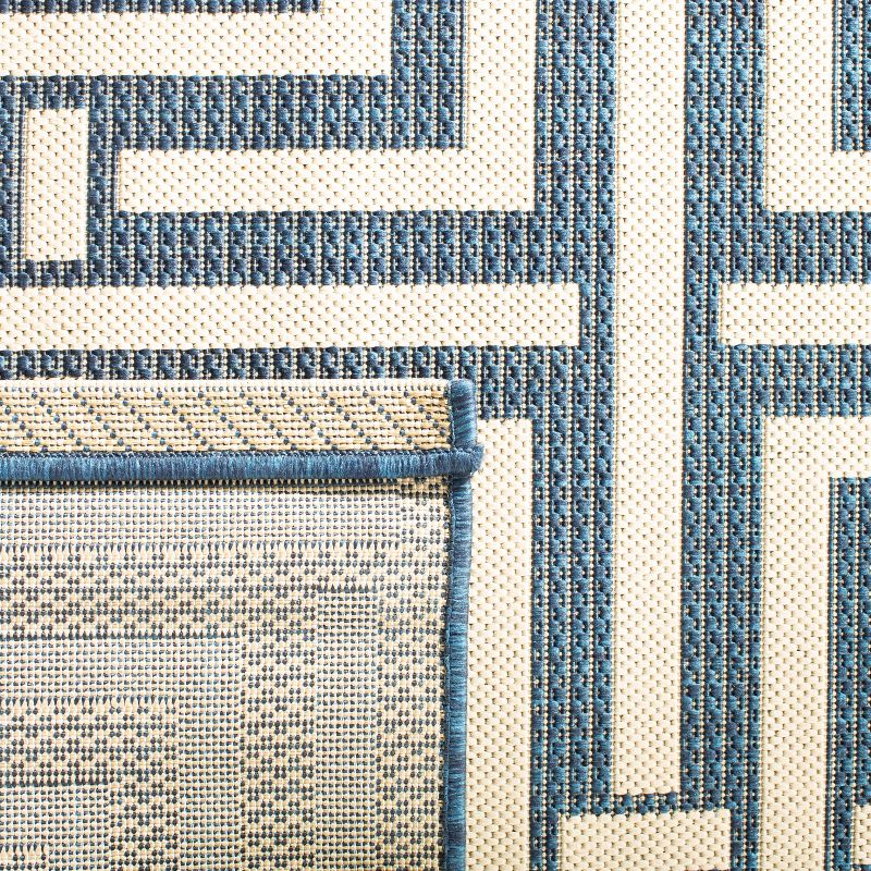Courtyard CY6937 Power Loomed Indoor and Outdoor Area Rug - Navy/Beige - 5'3"x7'7" - Safavieh