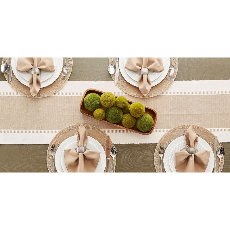 Design Imports  Ribbed Dobby Stripe Table Runner, Stone Brown, 13X72"