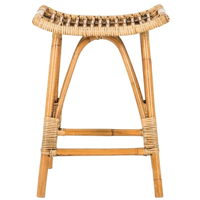 Leda Rattan Counter Stool - WIK6512 - Brown - Safavieh