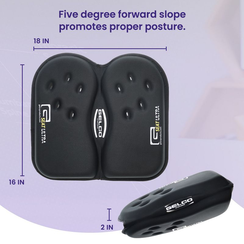 GSeat ULTRA - Travel Gel Foam Cushion, Relieves Discomfort and Promotes Healthy Posture for Car, Commute, Airplane and Travel Comfort - Green