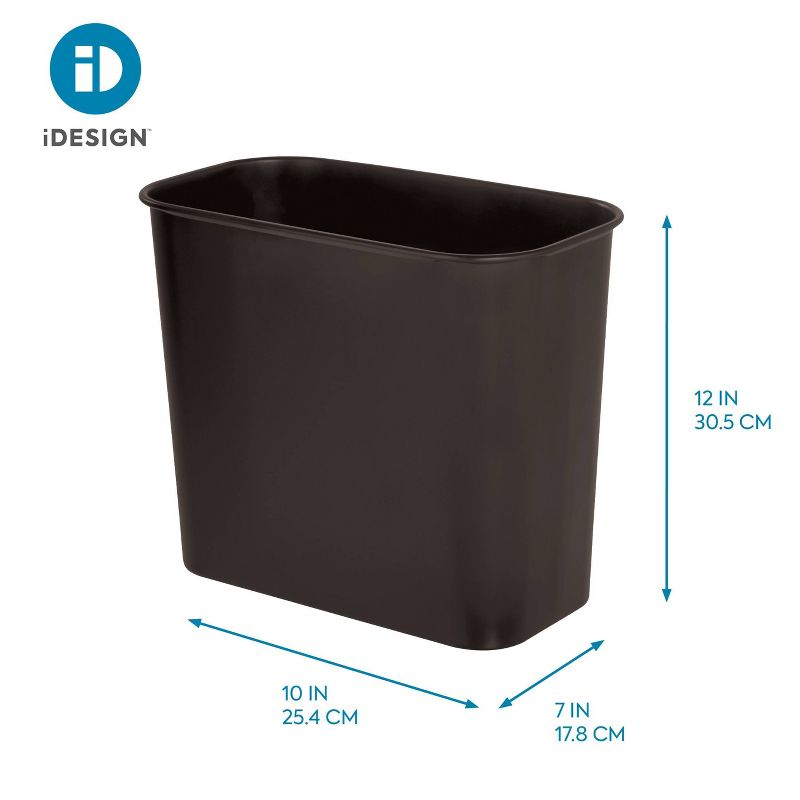 iDESIGN Small Bathroom Trash Can Mia Collection Bronze