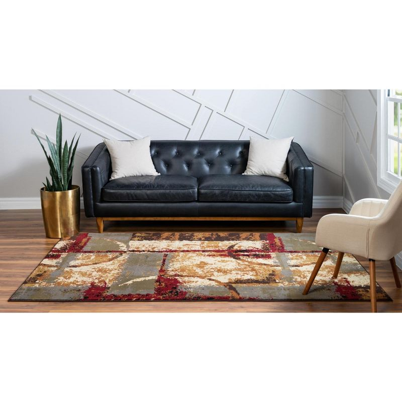 Unique Loom Barista Collection Area Rug - Catuai (5' 3" x 8' Rectangle Multi/Brown)