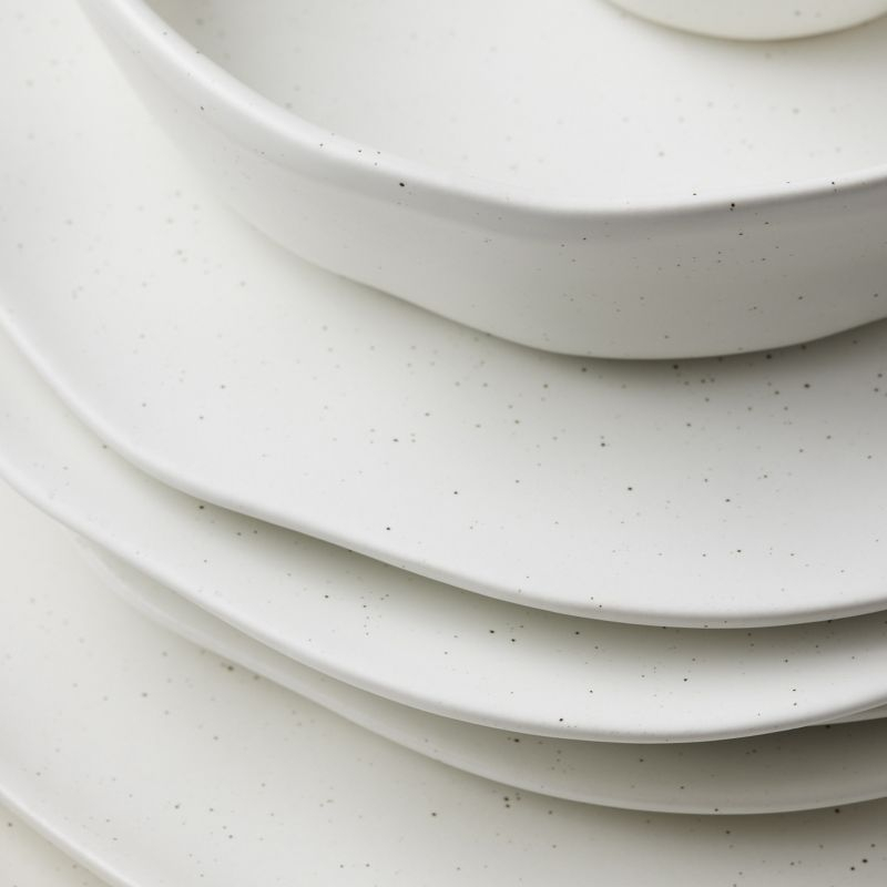 Stone by Mercer Project Hekonda Stoneware 16-Piece Dinnerware Set, White Speckled
