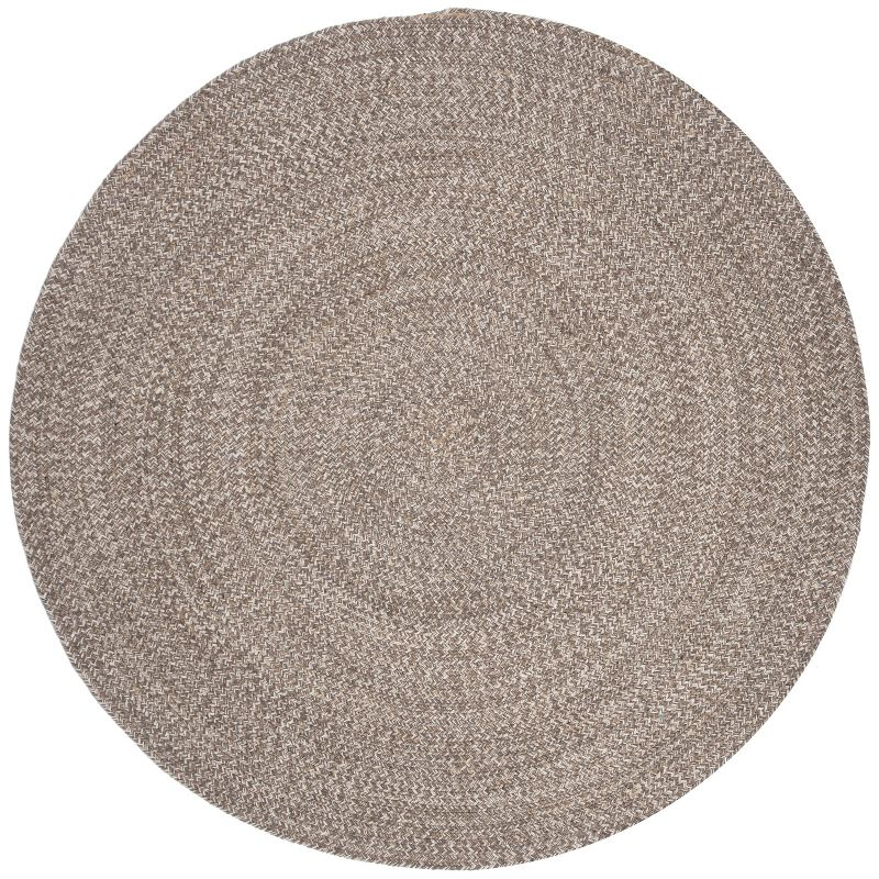 Braided BRD256 Hand Woven Indoor Area Rug - Ivory/Beige - 4' Round - Safavieh