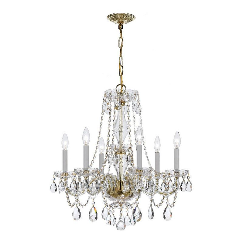 Crystorama Lighting Traditional Crystal 6 - Light Chandelier in  Polished Brass