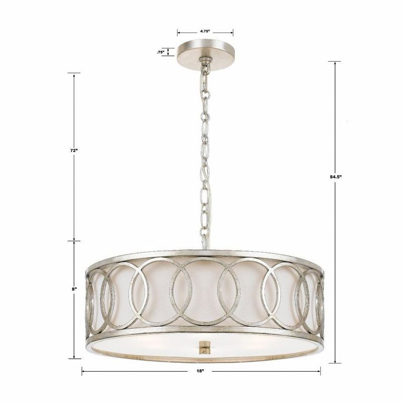 Crystorama Lighting Graham 6 - Light Pendant in  Antique Silver