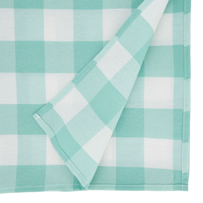 Saro Lifestyle Buffalo Plaid Cotton Blend Tablecloth, Green, 70" x 70"