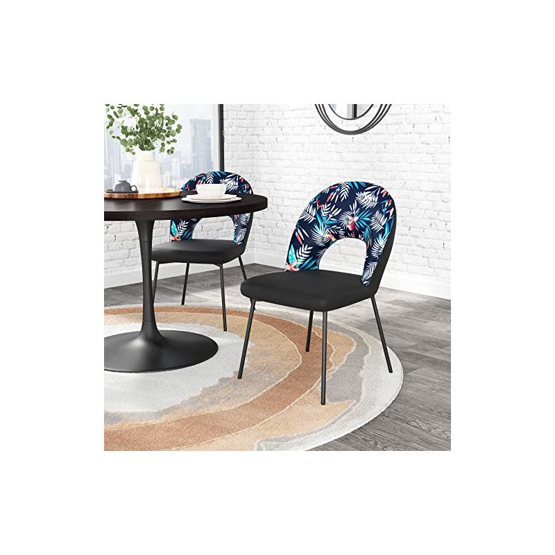 Zuo Merion Dining Chair (Set of 2) Multicolor Print & Black