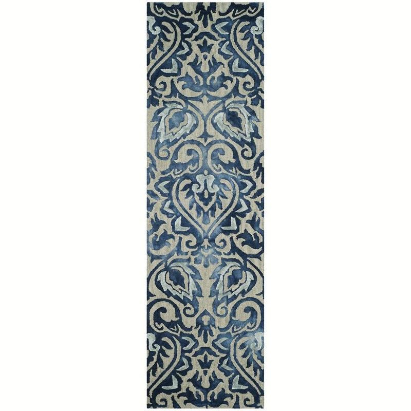 Dip Dye DDY511 Hand Tufted Runner Rug - Royal Blue/Beige - 2'3"x8' - Safavieh.