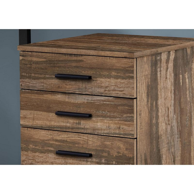 Monarch Specialties File Cabinet Rolling Mobile Storage Drawers Printer Stand Office Work Laminate Brown Contemporary Modern