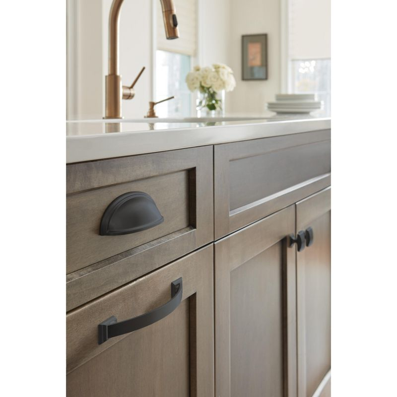 Amerock Ashby 3 inch or 4 inch (76mm or 102mm) Center-to-Center Black Bronze Cabinet Cup Pull
