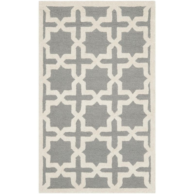 Cambridge CAM125 Tufted Indoor Accent Rug - Silver/Ivory - 3'x5' - Safavieh