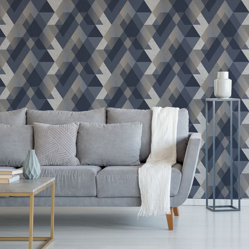 Decadence Diamond Navy Wallpaper