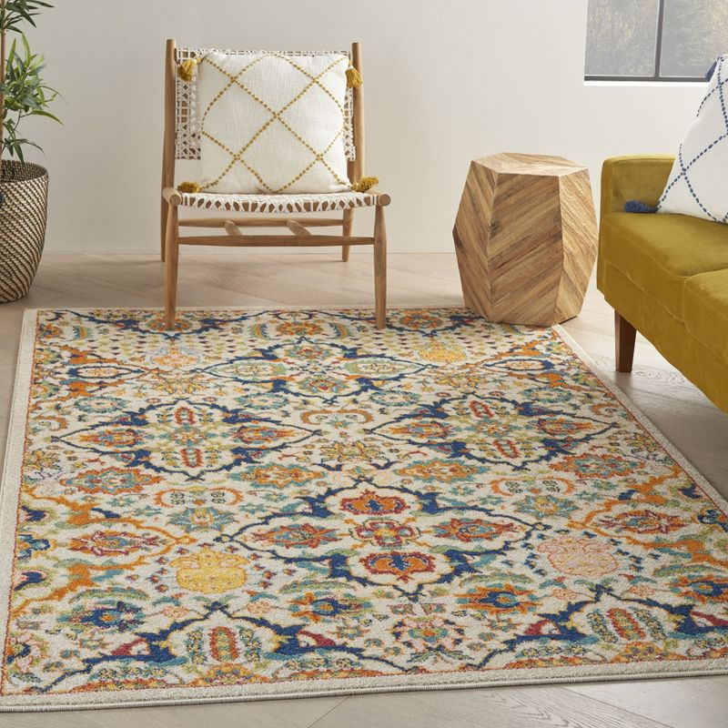Nourison Allur Boho Indoor Area Rug Ivory Multicolor 6' x 9'