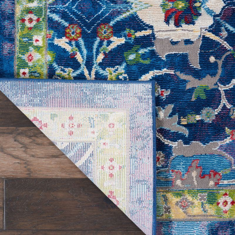 Nourison Global Vintage 7'10" x 9'10" (8' x 10') Blue Area Rug Oushak Vintage Center Medallion by Nourison
