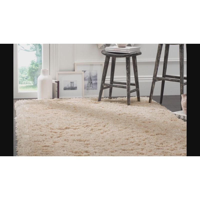 Polar Shag PSG800 Power Loomed Indoor Area Rug - 8'x10' - White - Safavieh