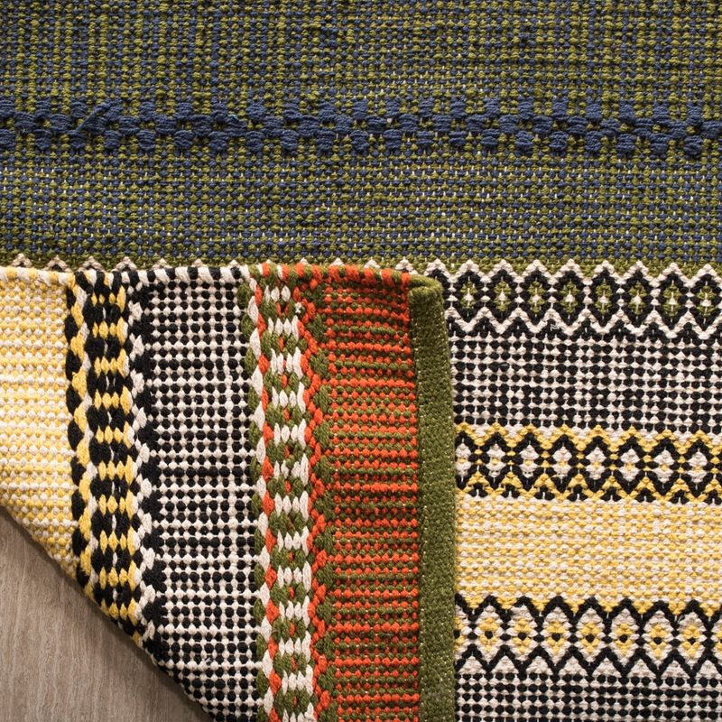 Striped Kilim STK412 Hand Woven Area Rug - Gold/Grey - 5'x8' - Safavieh.