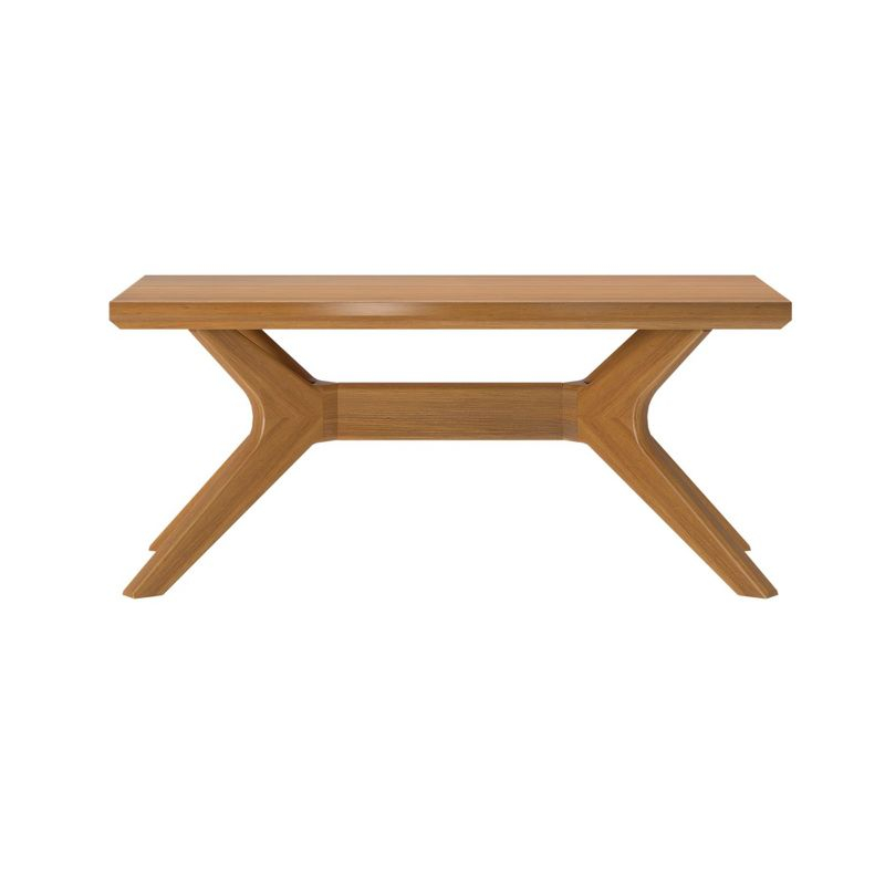 Plank+Beam Solid Wood Cross Leg Rectangular Coffee Table, 40" Coffee Table for Living Room, Modern Center Table, Cocktail Table. Pecan