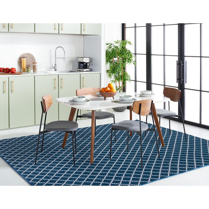 Montauk MTK706 Hand Woven, Flat Weave Indoor Area Rug - Navy/Ivory - 6'x6' - Safavieh