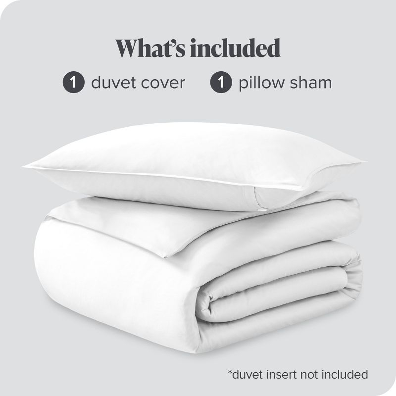 Bare Home 400 Thread Count Organic Cotton Sateen Duvet Cover Set