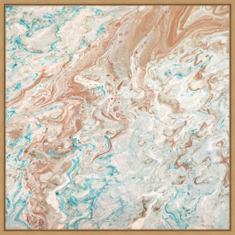 Amanti Art 30"x30" Wild Lagoons Abstract by Marie Elaine Cusson Framed Canvas Wall Art Print