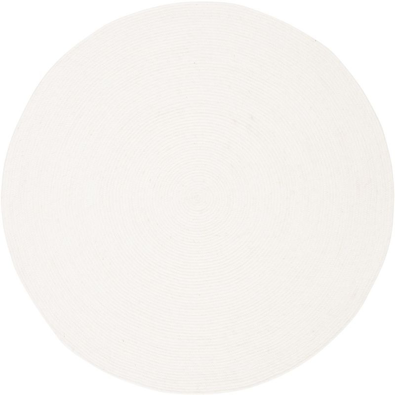 Braided BRD901 Hand Woven Indoor Area Rug - Ivory - 5' Round - Safavieh
