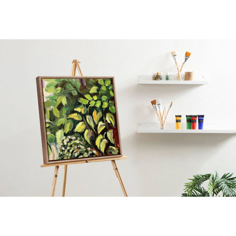 Kate & Laurel All Things Decor 22"x22" Sylvie Beaded Blank Vintage Framed Canvas Wall Art Gold: Transitional Style, Modern Art