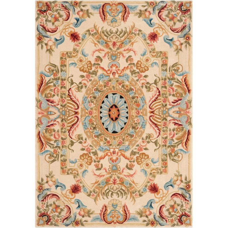Savonnerie SAV202 Hand Tufted Area Rug - Sage/Beige - 4'x6' - Safavieh.