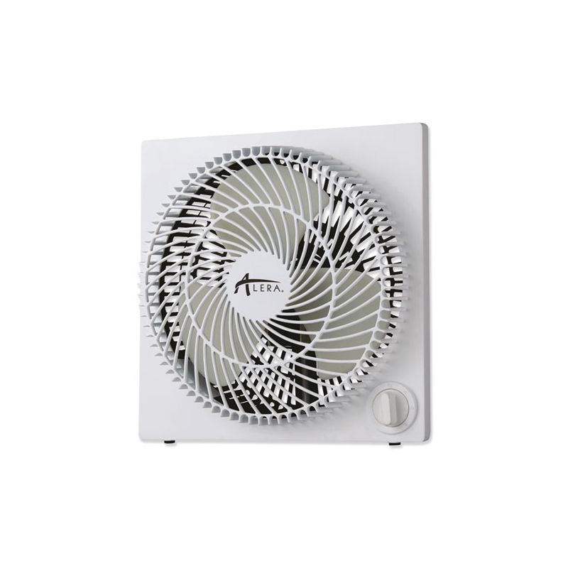 Alera 9" 3-Speed Desktop Box Fan, Plastic, White
