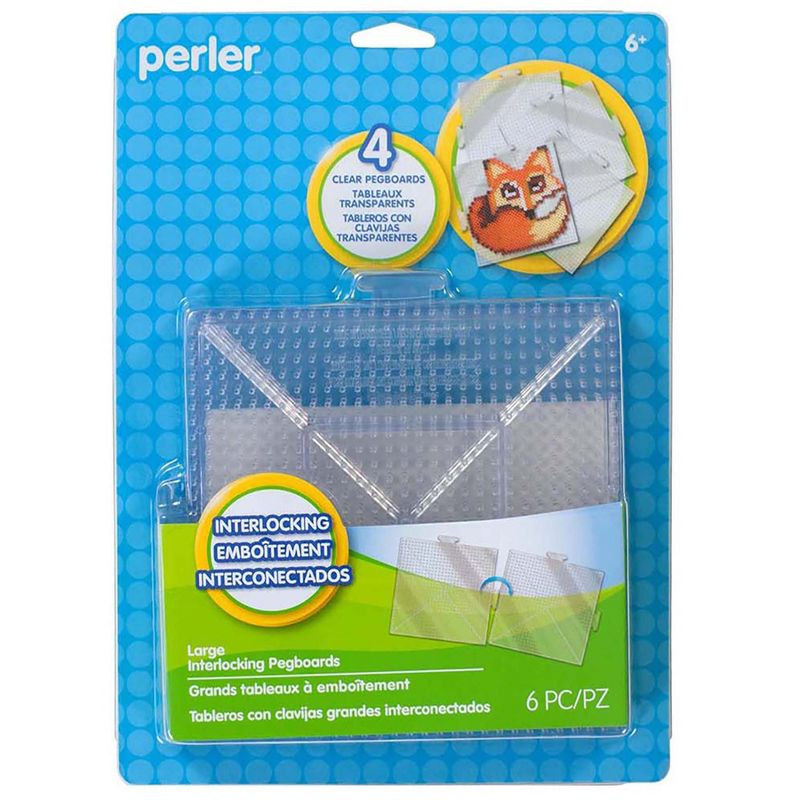 Perler Large Clear Pegboards, 4 Per Pack, 2 Packs