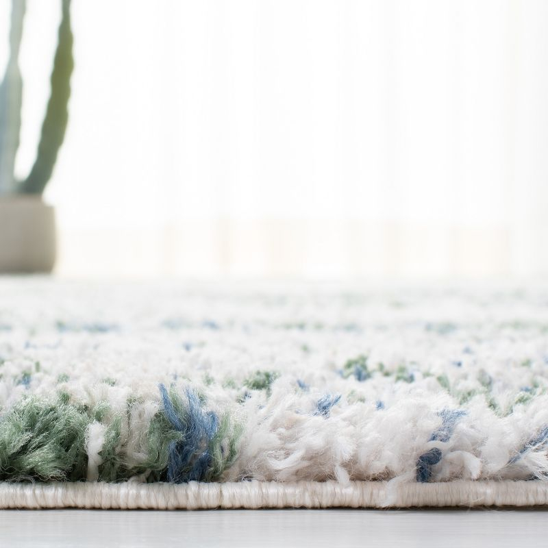 Berber Shag BER219 Power Loomed Area Rug - Green/Beige - 5'3"x7'6" - Safavieh.