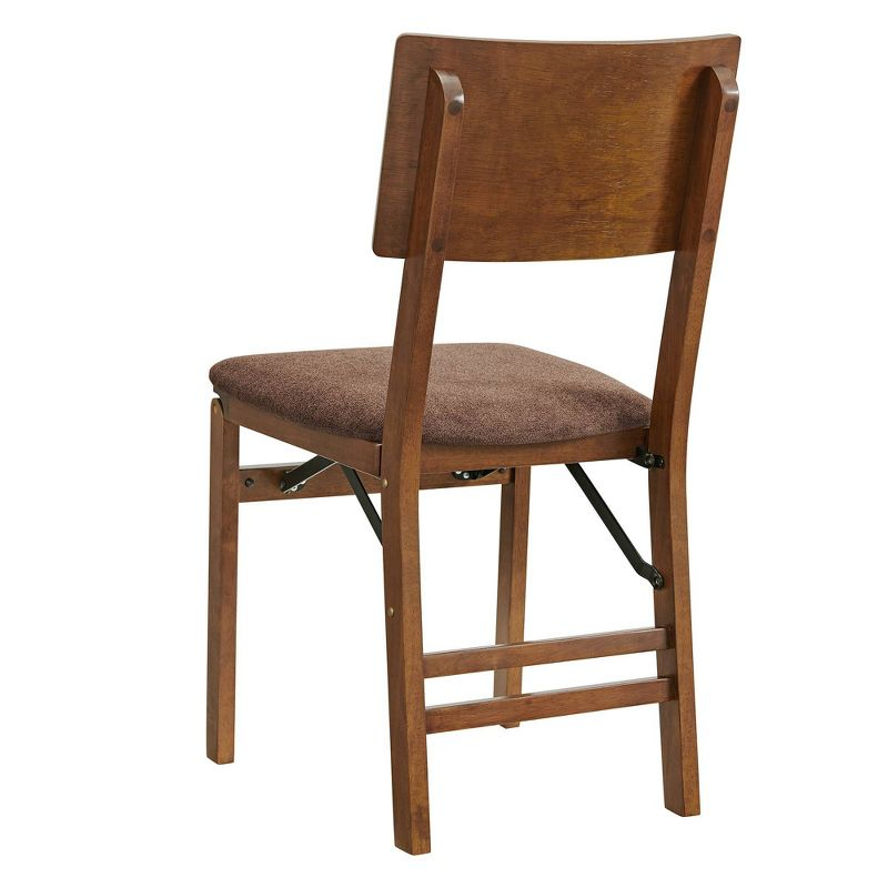 Stakmore Set of 2 Aztec Folding Chairs Fruitwood Finish: No Assembly, Polyester Upholstery